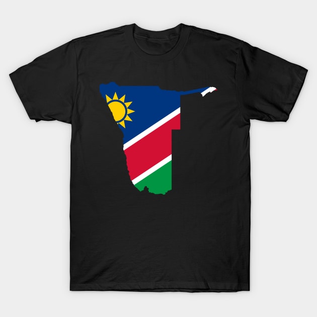 Namibia Flag Map T-Shirt by Historia